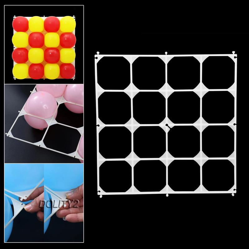 [Dolity2] Khung Bong Bóng Treo Tường Dạng Lưới 4 Ngăn Trang Trí Tiệc Hóa Trang Lễ Hội