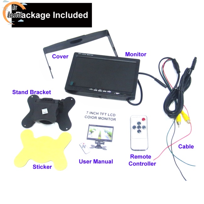 Màn Hình Lcd Tft 7-inch 2 Chiều Pal / ntsc 12v Chuyên Dụng Cho Xe Hơi