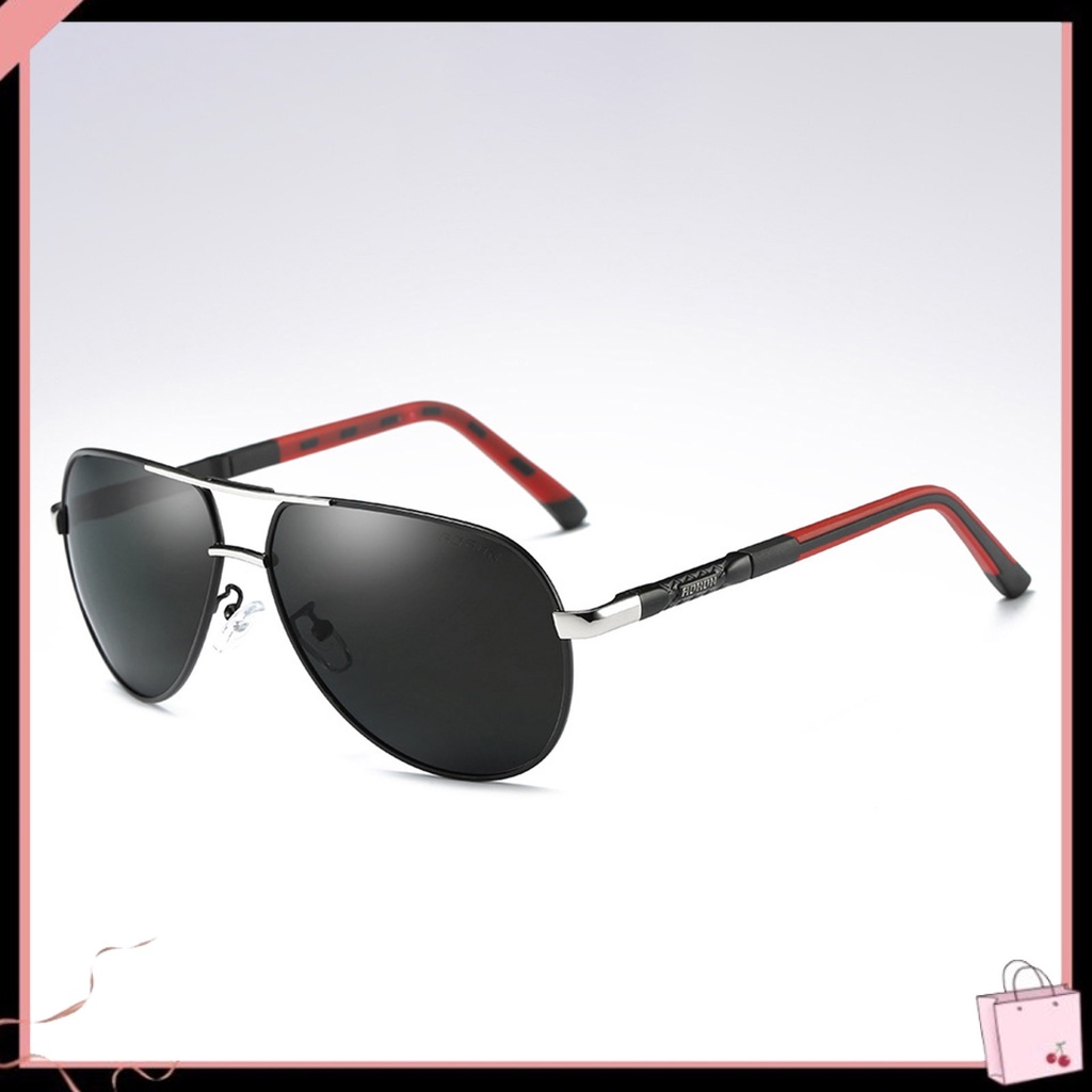 Kính Mát Phân Cực Chống Tia UV400 Gọng Kim Loại Thời Trang Cho Nam