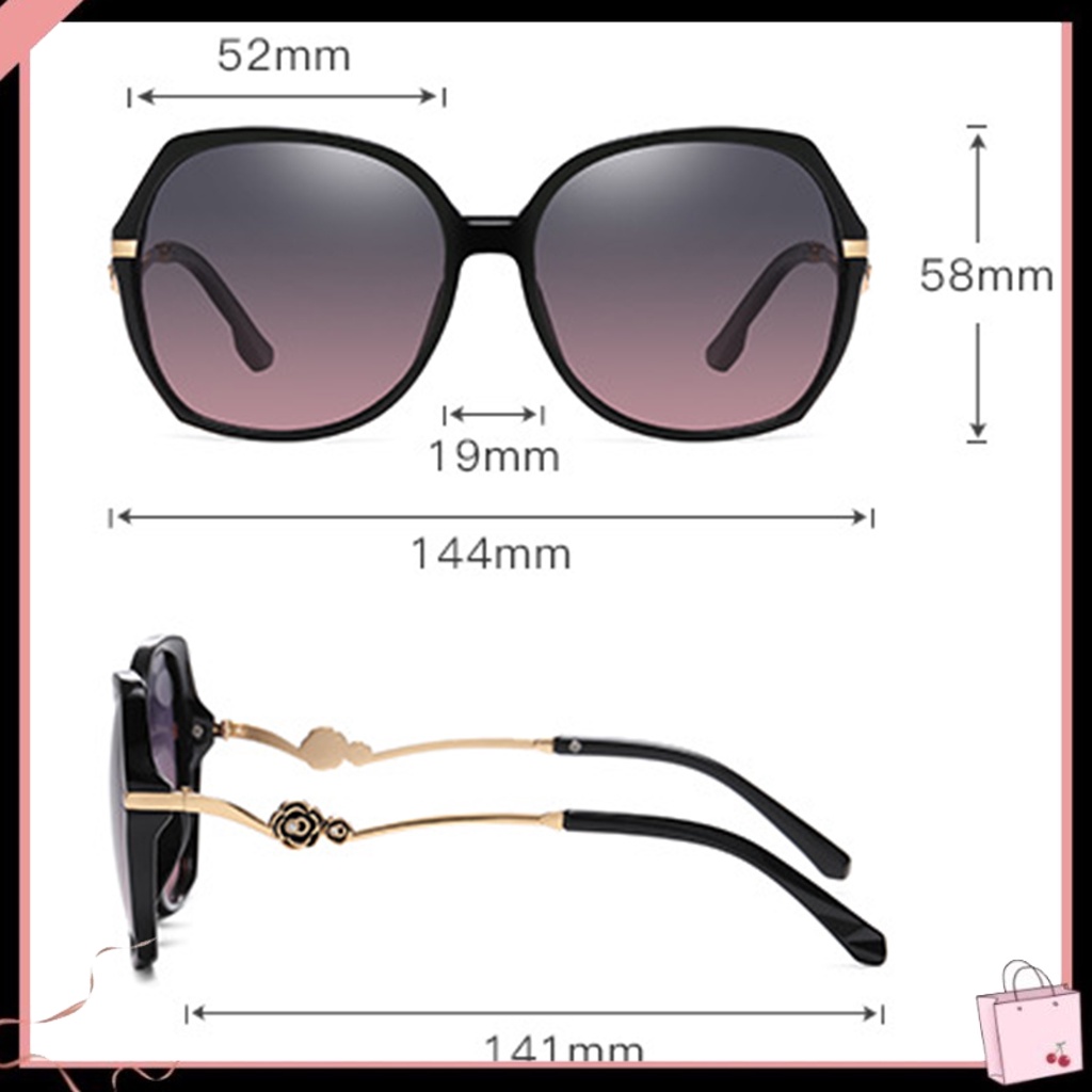 Kính Mát Phân Cực Chống Tia UV Gọng Lớn Không Đổi Màu Cho Nữ