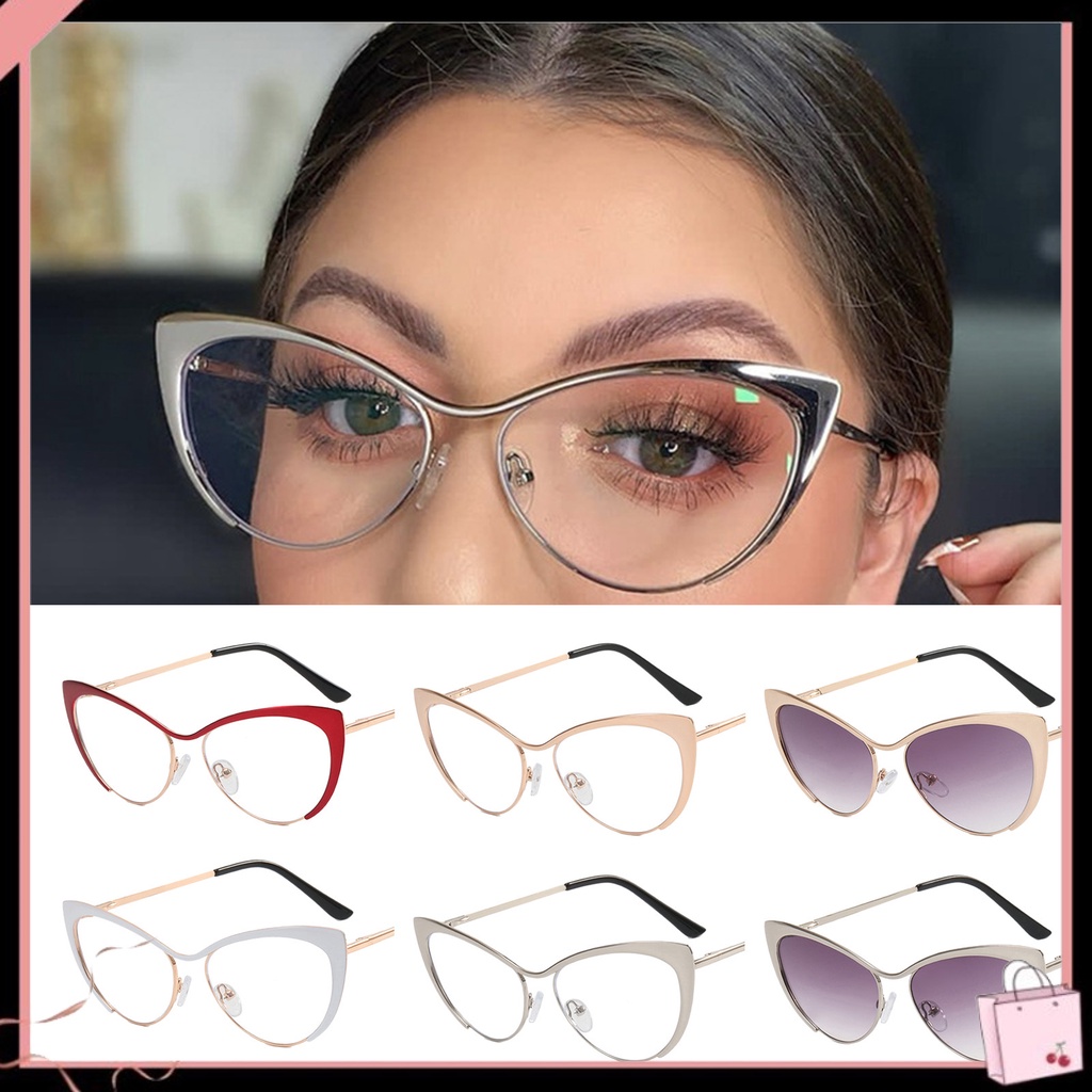 Kính Mát Mắt Mèo Gọng Kim Loại Chống Tia UV400