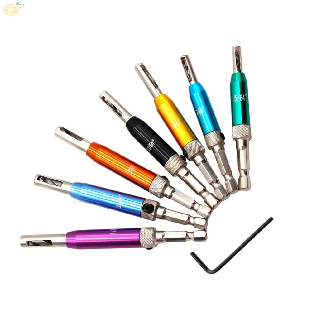 【VARSTR】7PCS Self-Centering Hinge Drill Bit Door Cabinet Hinge Locating Hole Cutter-Tool