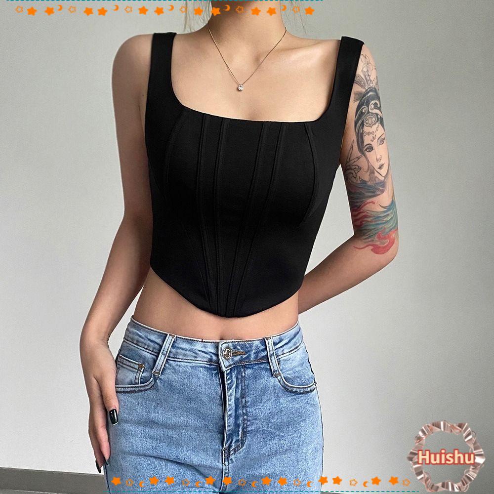 Áo Croptop Sát Nách Màu Sắc Đơn Giản Thiết Kế Hở Lưng Quyến Rũ