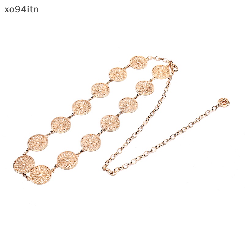 Thắt Lưng Dây Xích Bằng Kim Loại Màu Vàng / Bạc Thời Trang