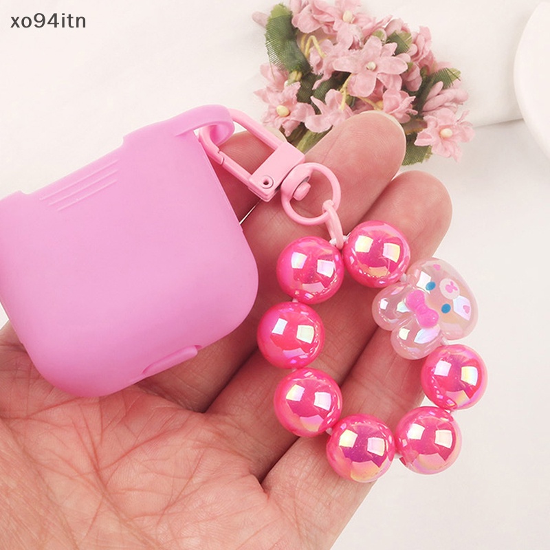 Tn Móc Khóa Xỏ Hạt Màu Trơn Hình Thỏ Gấu Hoạt Hình Dễ Thương Trang Trí Túi Xách