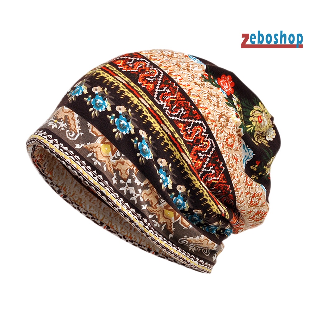 Mũ Trùm Đầu Che Nắng Co Giãn In Họa Tiết Hoa Phong Cách Hồi Giáo Cổ Điển Cho Nữ