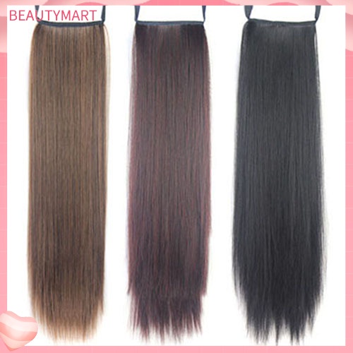 Tóc Giả Đuôi Ngựa Thẳng Dài Bằng Sợi Tổng Hợp Thời Trang Dành Cho Nữ