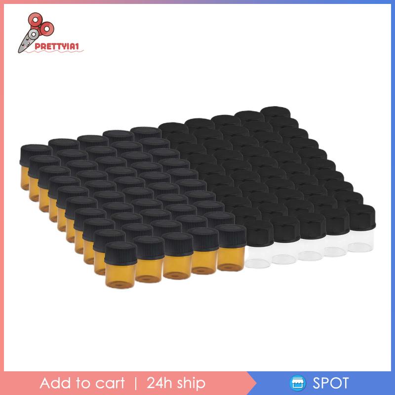 Set 100 Lọ Thủy Tinh Đựng Tinh Dầu Có Nắp Vặn Tiện Dụng Prettyia1