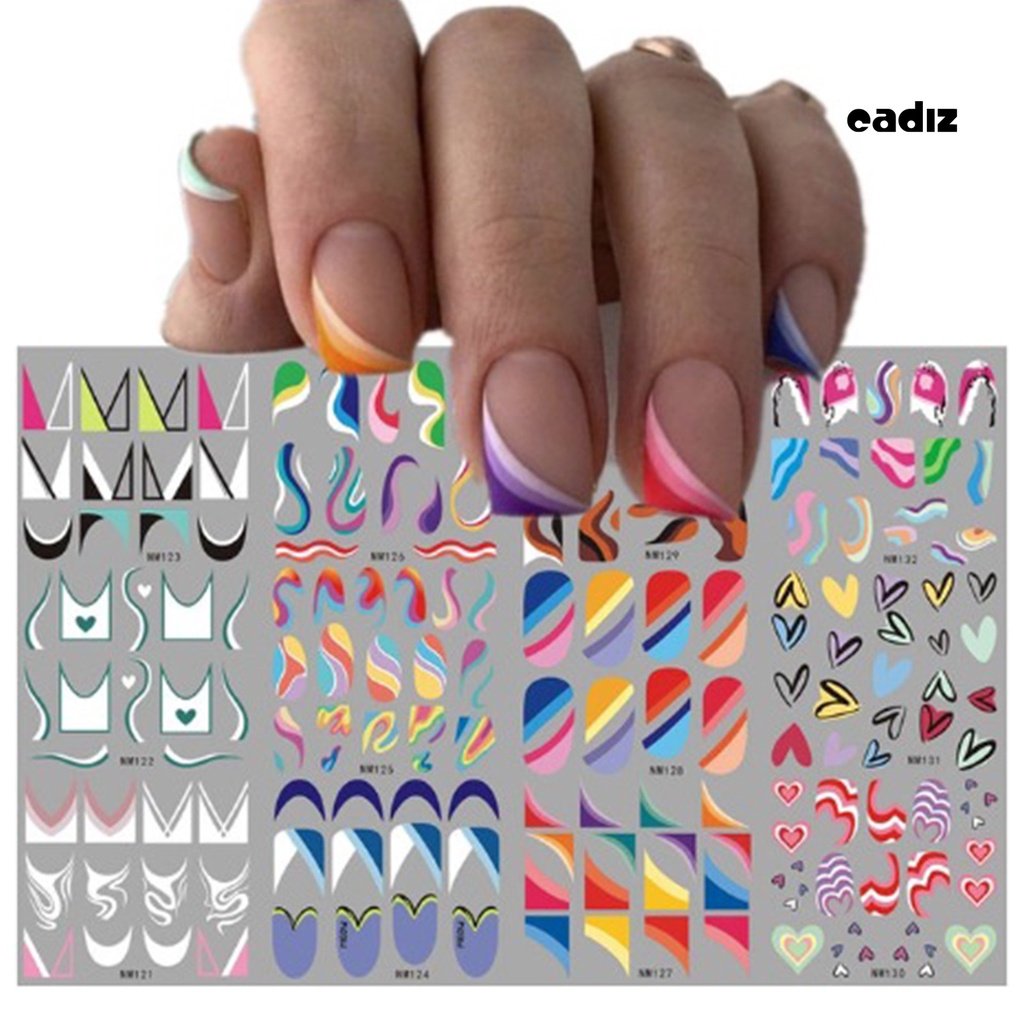 Bộ 12 Miếng Dán Trang Trí Móng Tay Nghệ Thuật Tự Dính Không Phai Màu