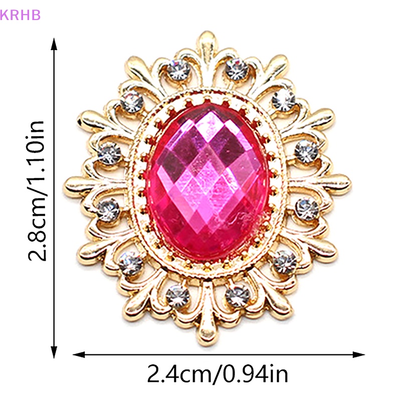 Set 2 Nút Áo Bằng Hợp Kim Acrylic Đính Kim Cương Thời Trang Dùng Để May Vòng Tay / Vòng cổ DIY Mới