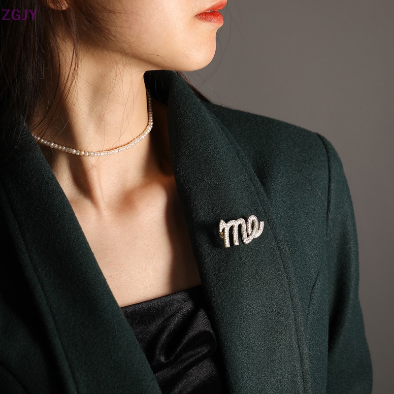 Ghim Cài Áo Hình Chữ ME Đính Đá Thời Trang Dành Cho Nữ Mới