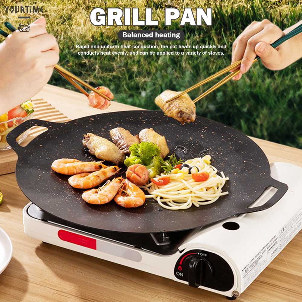 Chảo Chiên Thịt Bbq Bằng Sắt Siêu Bền Tiện Dụng Cho Hoạt Động Ngoài Trời