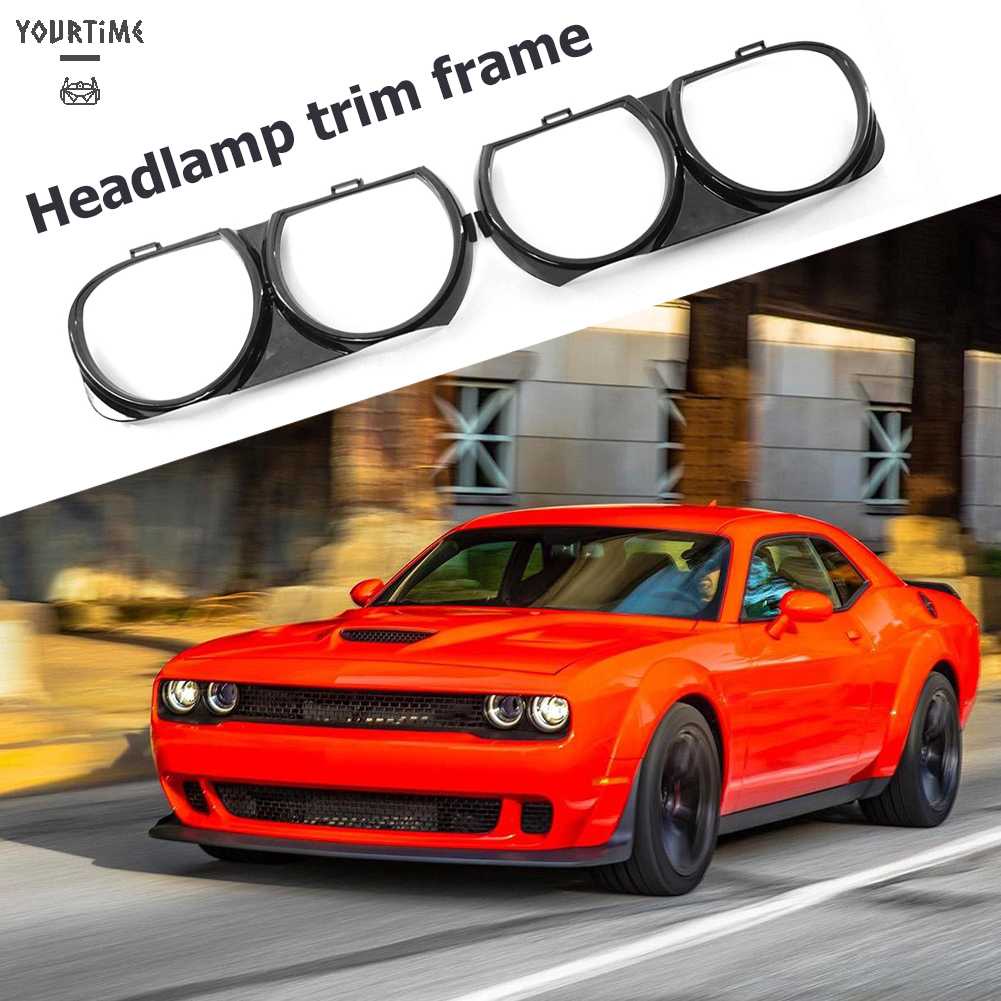 2 Khung Viền Đèn Pha Trước Cho Xe Hơi Dodge Challenger