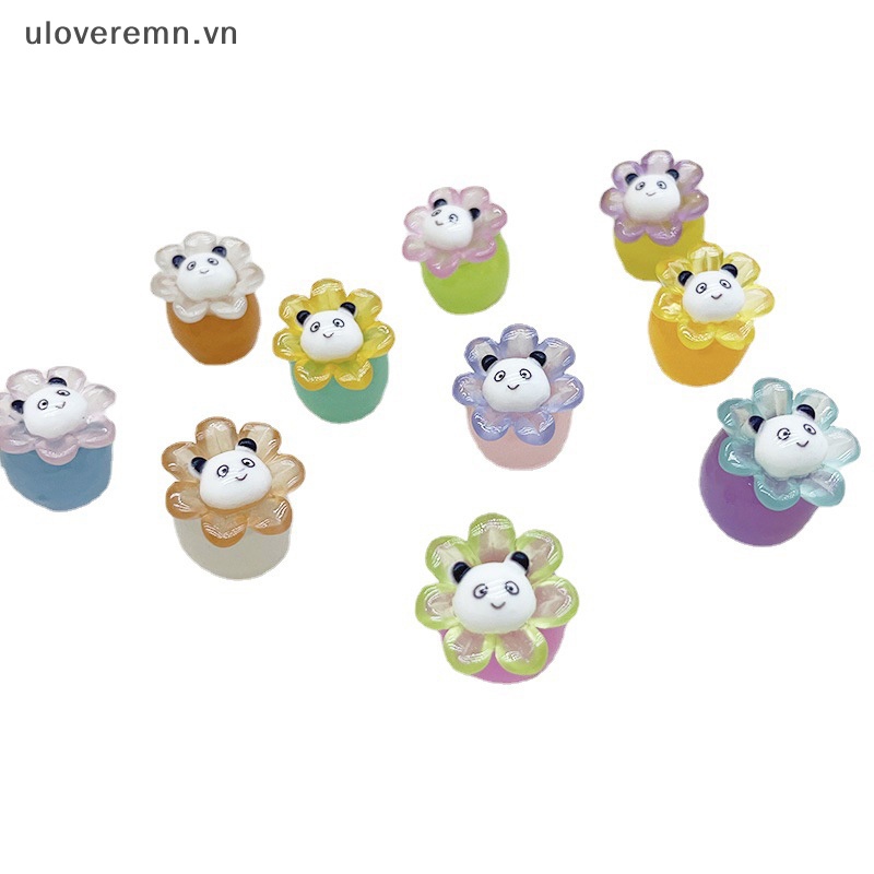 Set 2 Chú Gấu Trúc Hoạt Hình Màu Kẹo Dạ Quang Trang Trí Xe Hơi