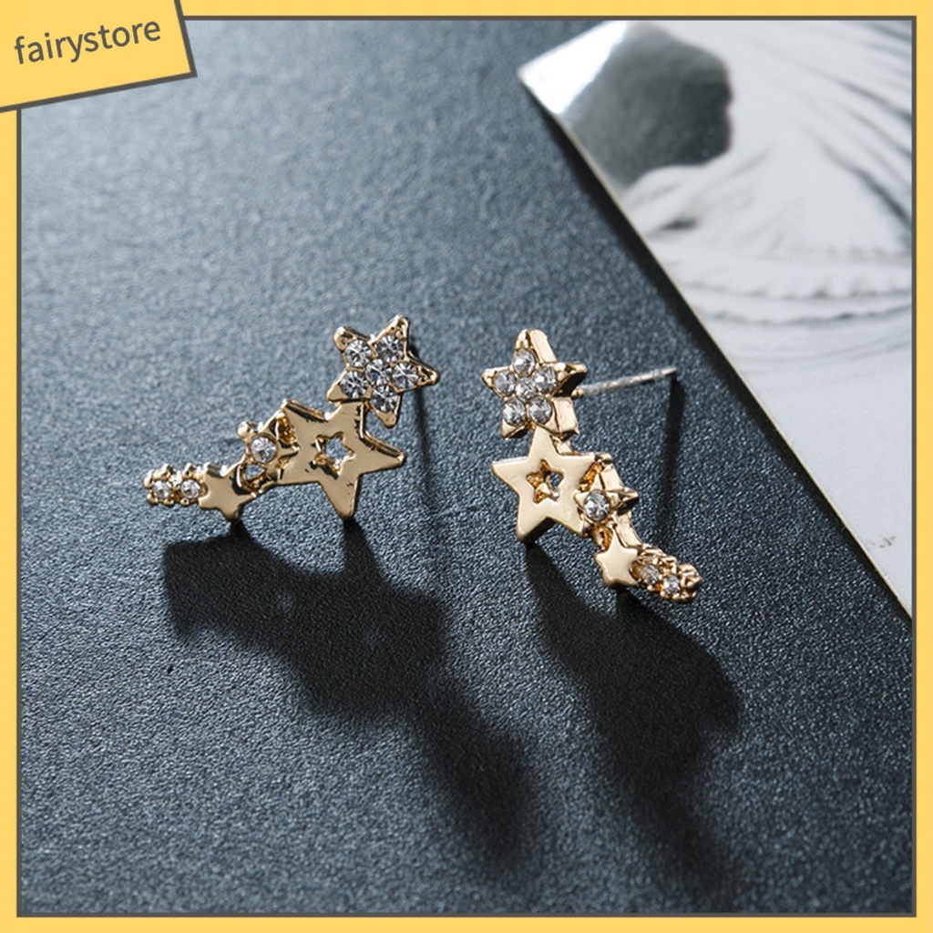 1 Đôi Bông Tai Hình Ngôi Sao Đính Đá Thời Trang Dành Cho Nữ