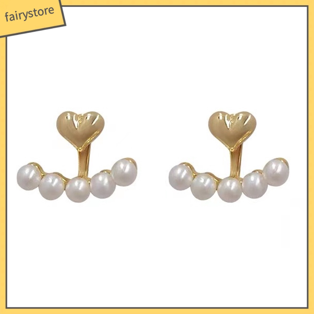 1 Đôi Khuyên Tai Hợp Kim Đính Ngọc Trai Nhân Tạo Thời Trang