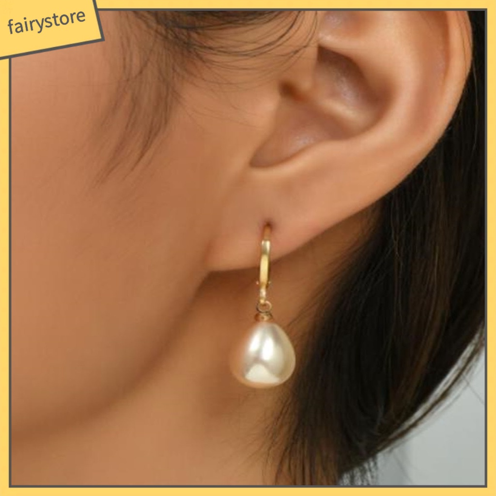 [FRO] 1 Đôi Bông Tai Hợp Kim Đính Ngọc Trai Nhân Tạo Thanh Lịch Cho Cuộc Sống Hàng Ngày