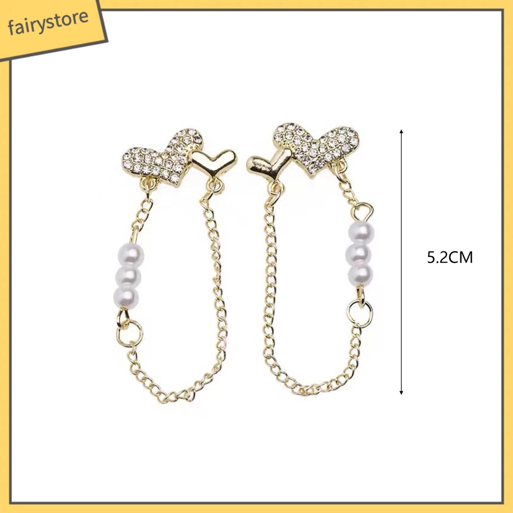 1 Đôi Bông Tai Hình Trái Tim Đính Ngọc Trai Nhân Tạo Thời Trang Dành Cho Nữ