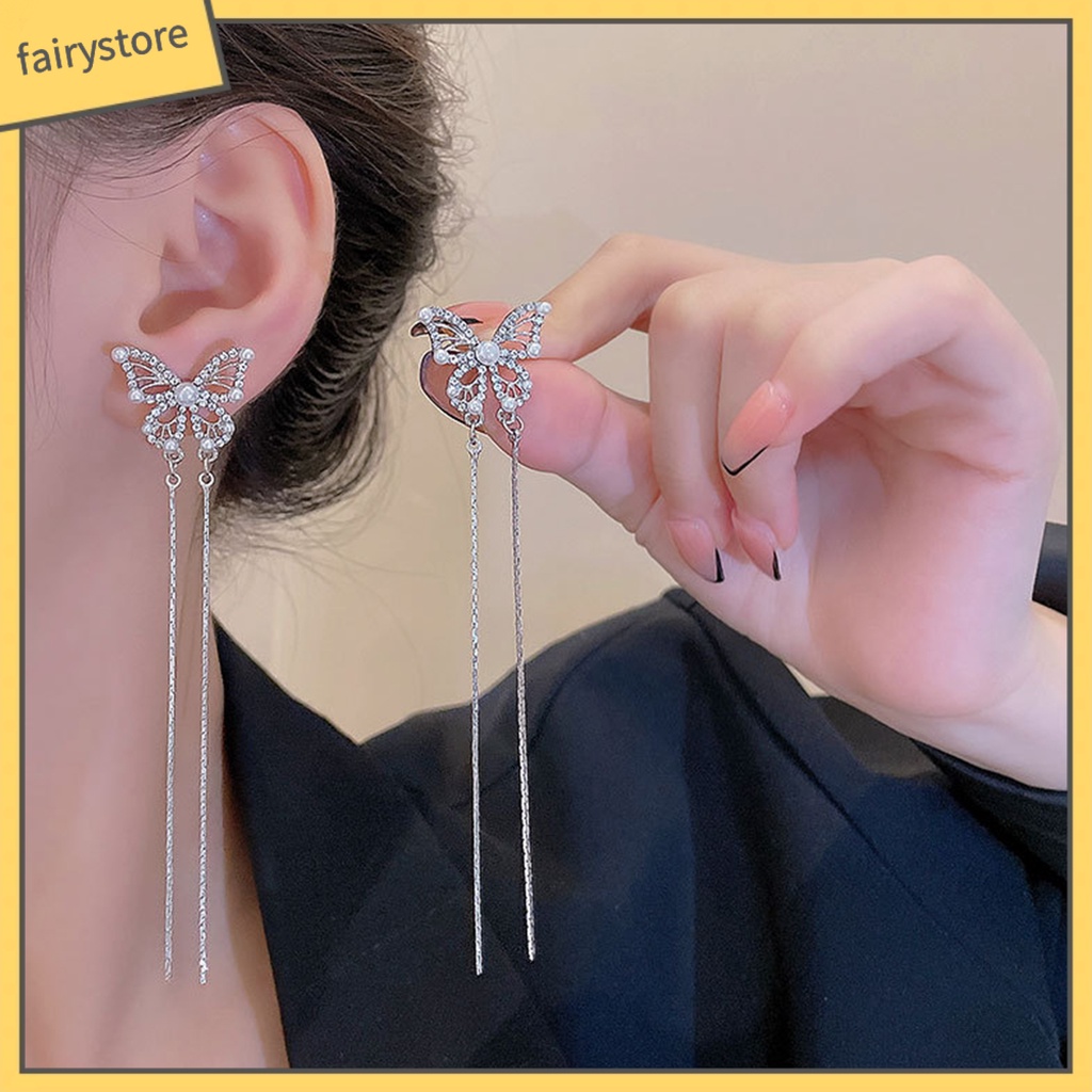 1 Đôi Bông Tai Hình Học Dáng Dài Đính Đá Thời Trang Sang Trọng