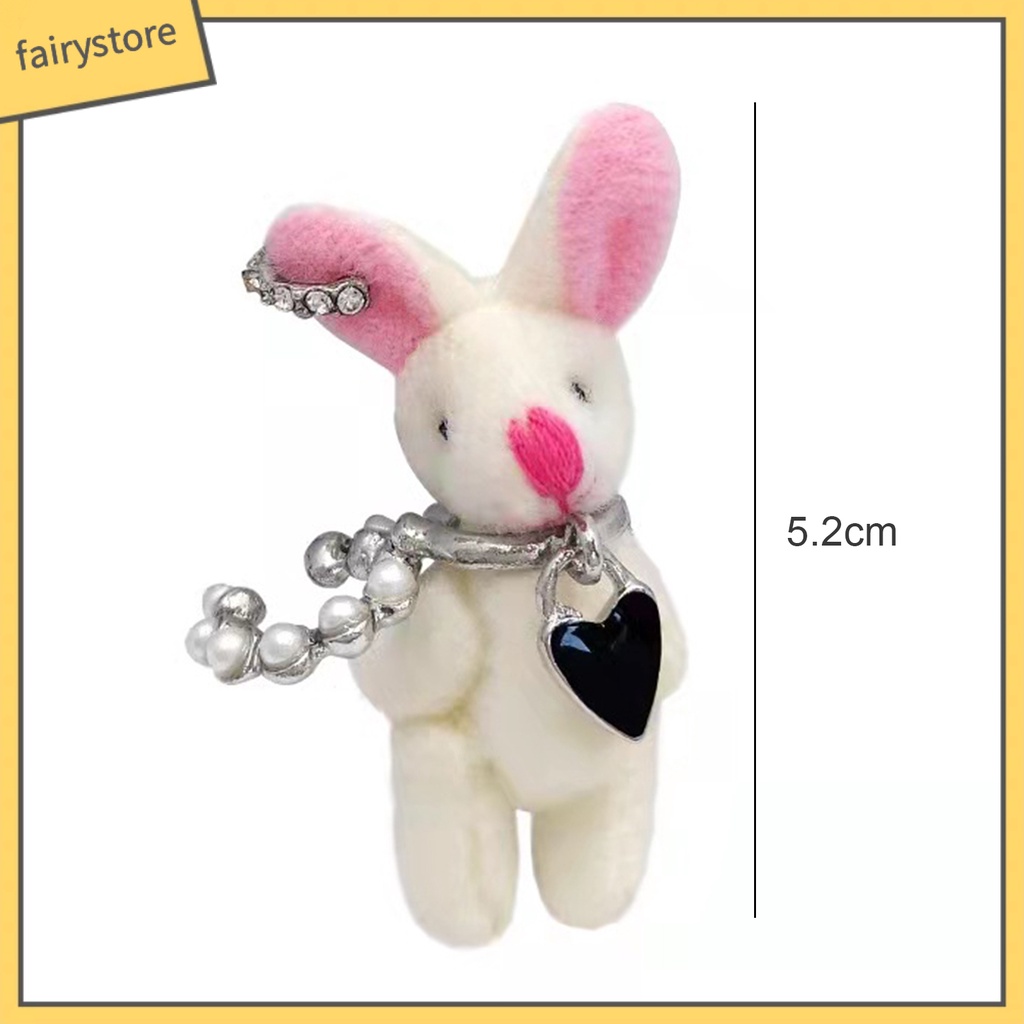 1 Chiếc Khuyên Tai Thỏ Trắng Handmade Bằng Lông Nhung Dễ Thương Bắt Mắt Thời Trang Cho Nữ