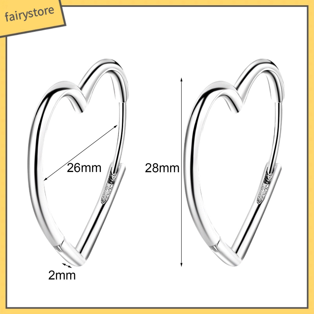 1 Đôi Bông Tai Hình Trái Tim Bằng Đồng Tinh Tế Dành Cho Thanh Thiếu Niên