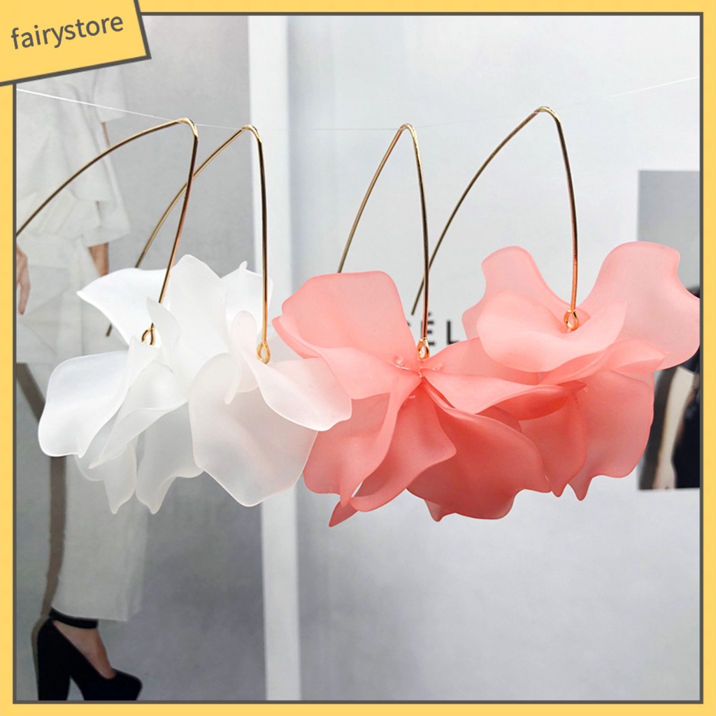 1 Đôi Bông Tai Móc Hình Cánh Hoa Handmade Phong Cách Bohemian