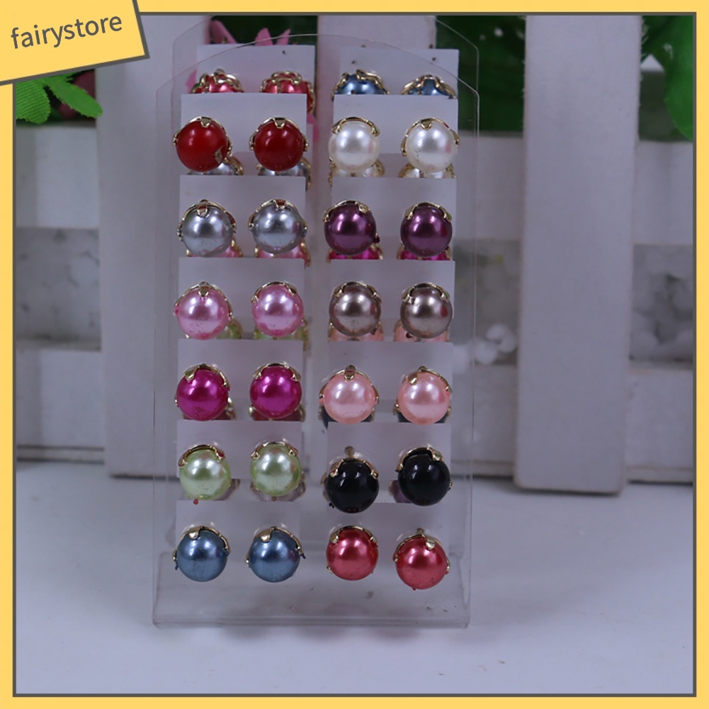 12 Đôi Bông Tai Ngọc Trai Giả Thanh Lịch Cho Nữ