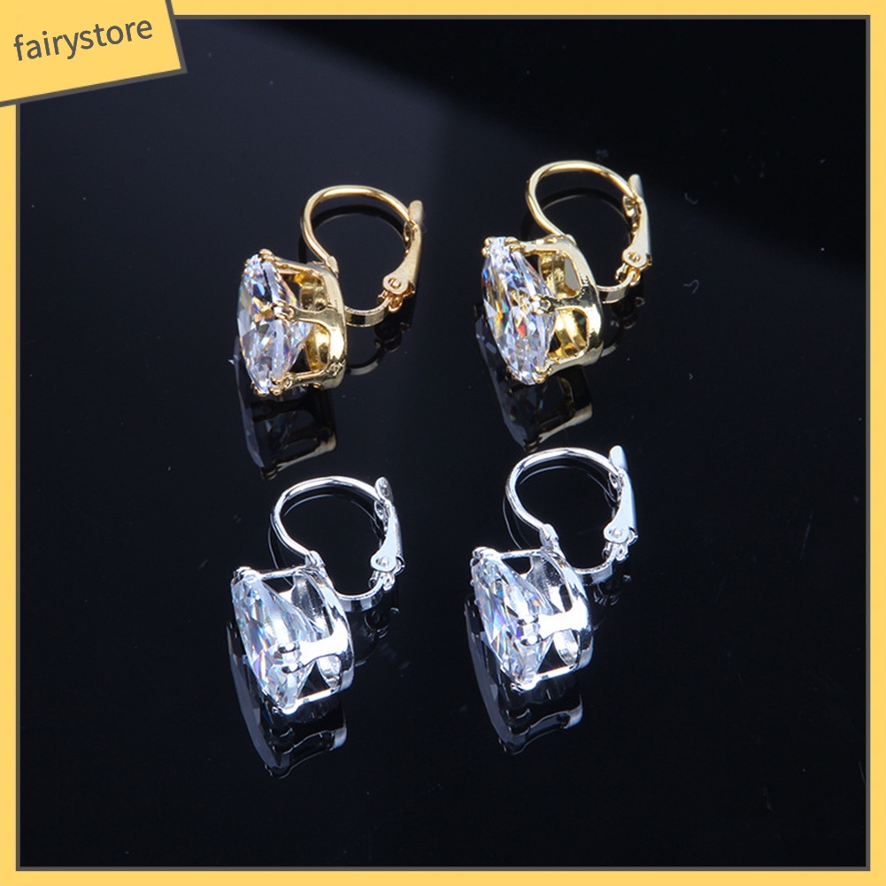 Bông Tai Hình Giọt Nước Đính Đá Zircon Thời Trang Dành Cho Nữ