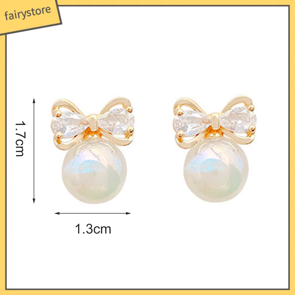 1 Đôi Bông Tai Hình Nơ Bằng Hợp Kim Tinh Tế Thời Trang