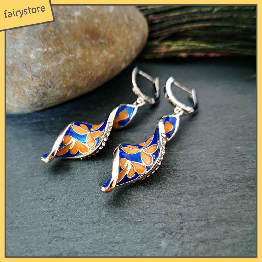 Bông Tai Dạng Xoắn Ốc Đính Đá Thời Trang Dành Cho Nữ