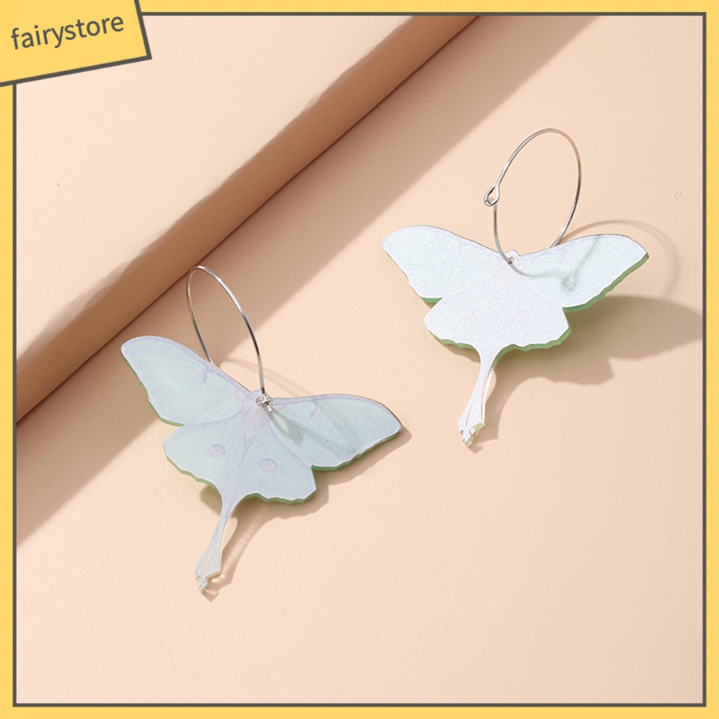 1 Đôi Bông Tai Tròn Lớn Mặt Bướm Hình Học Thời Trang Dành Cho Nữ