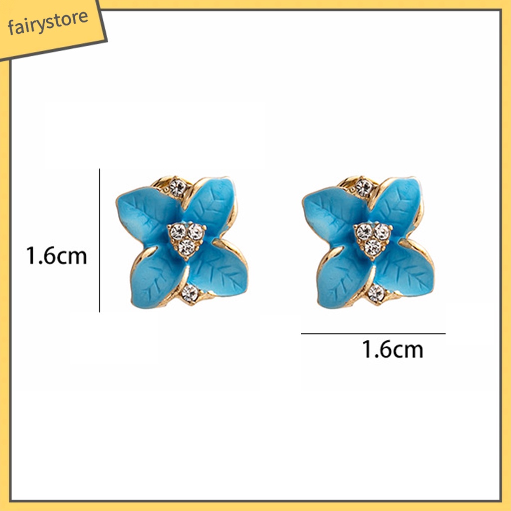 1 Đôi Bông Tai Hình Học Đính Đá Lấp Lánh Thời Trang Cho Nữ