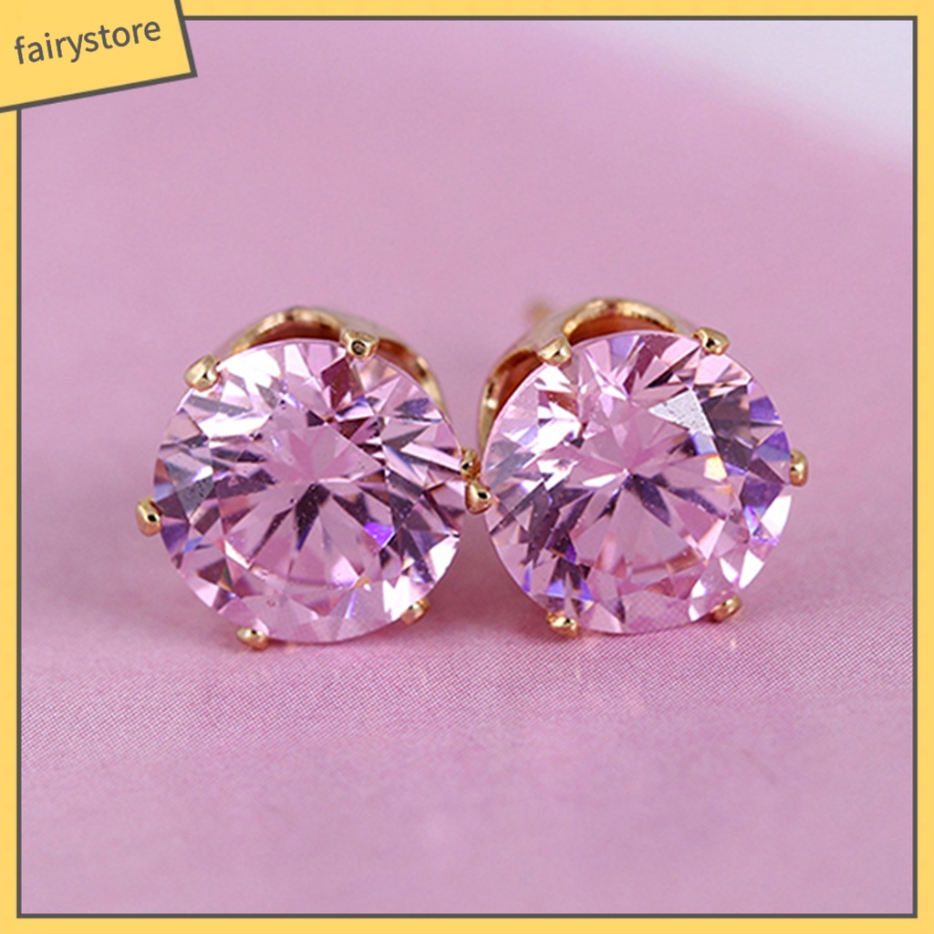 [FRO] Bông Tai Đính Đá Zircon Thanh Lịch Dễ Phối Đồ Tinh Tế