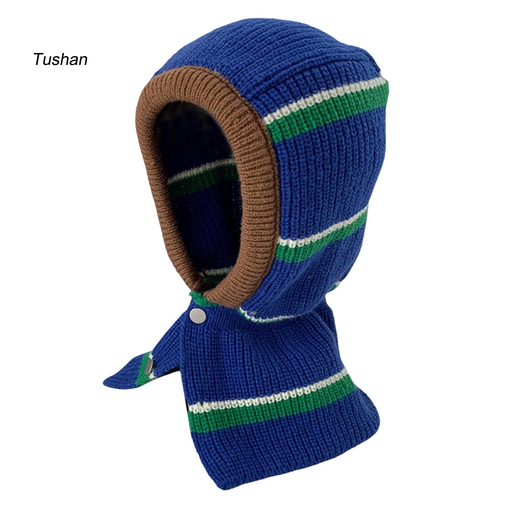 Mũ beanie Dệt Kim Dày Dặn Siêu Mềm Co Giãn Cài Nút Thời Trang Thu Đông Cho Nữ