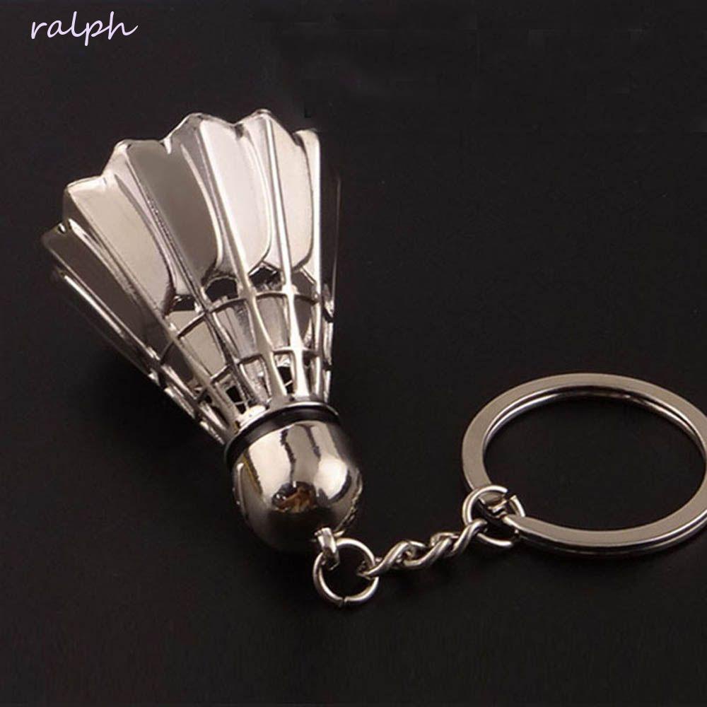 Móc Chìa Khóa Bằng Thép Không Gỉ Hình Quả Cầu Lông 3D Thời Trang