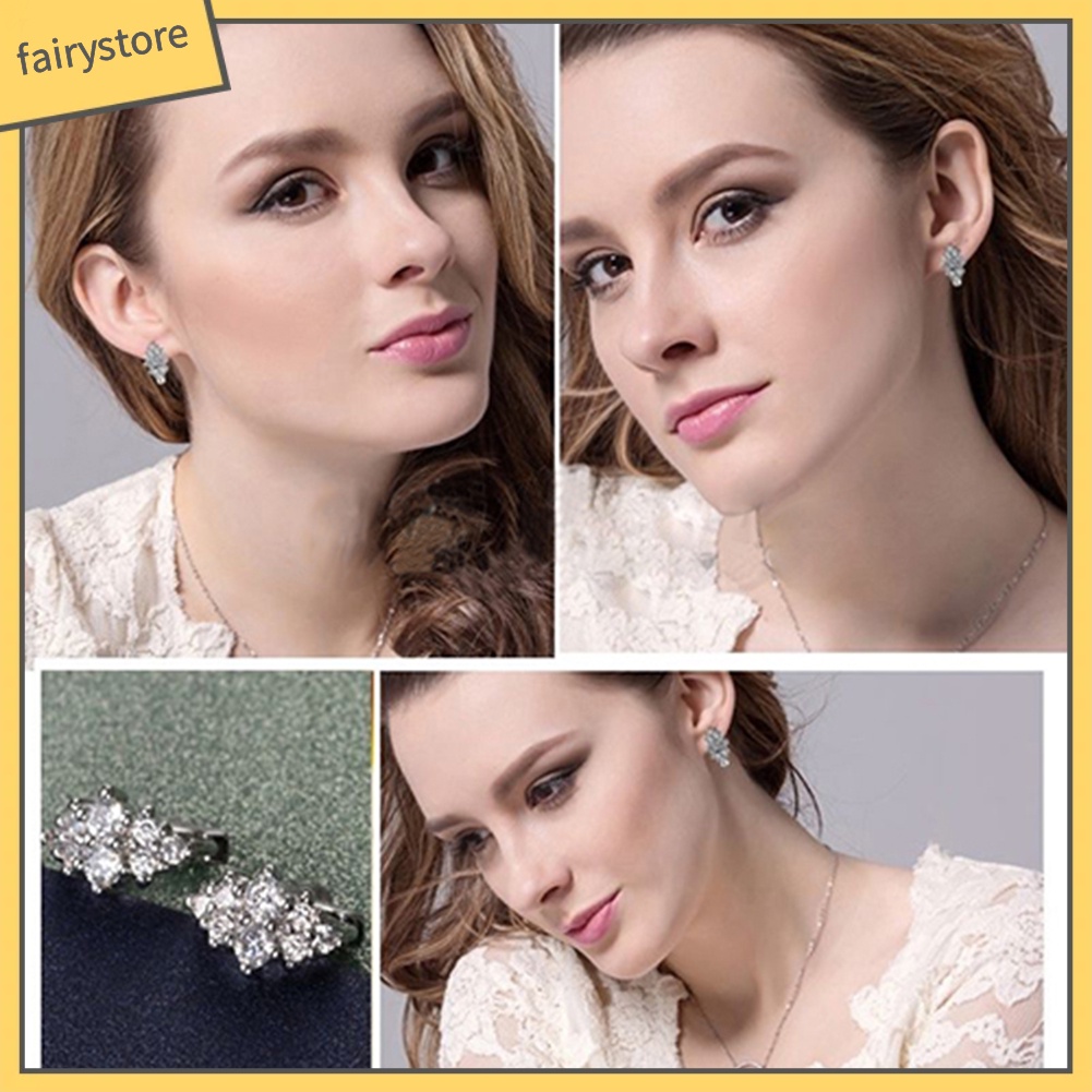 Đôi Bông Tai Khoen Tròn Đính Đá Thời Trang Cho Nữ