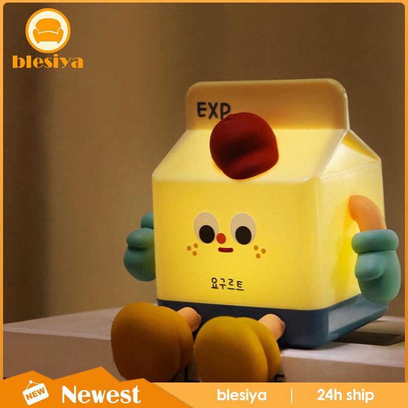 [Blesiya] Đèn Ngủ Hình Hộp Sữa Hoạt Hình Cổng USB Làm Quà Tặng Sinh Nhật Cho Bé