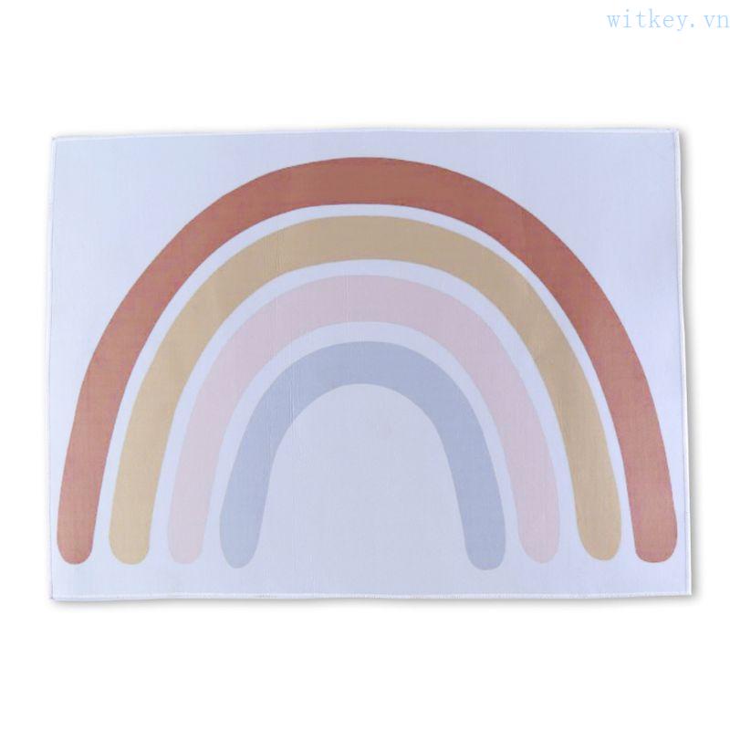 Thảm Trải Sàn Họa Tiết Cầu Vồng Dùng Trang Trí Phòng Ngủ Cho Bé