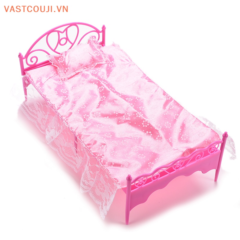1 Bộ Giường Đơn Và Gối Cho Búp Bê VASTJI Màu Sắc Ngẫu Nhiên