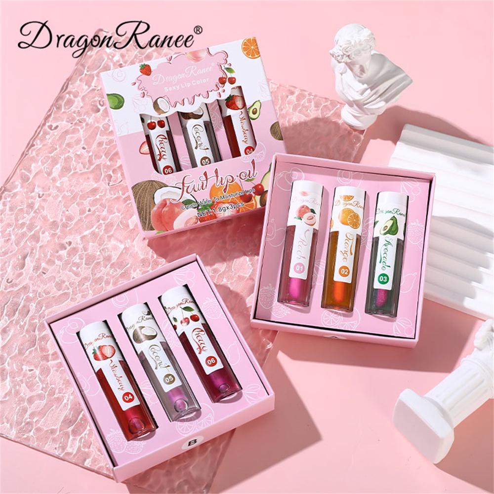 Rồng Ranee Set son môi môi tint trái cây môi dầu ba gói Lip glaze Lip Gloss Lip Gloss Lip Balm dưỡng ẩm môi mặt sản phẩm chăm sóc da annies
