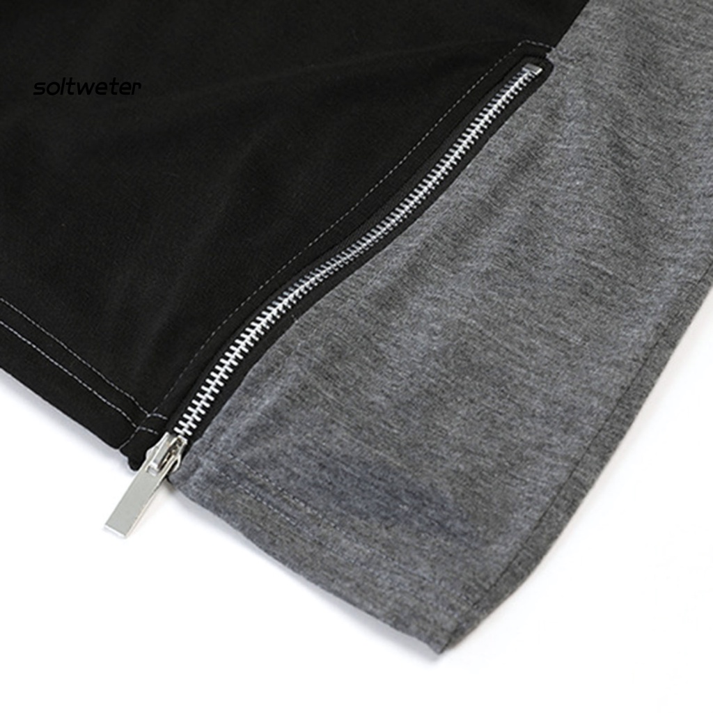 Áo Thun Tay Ngắn Cổ Tròn Màu Sắc Tương Phản Thời Trang Mùa Hè Cho Nam