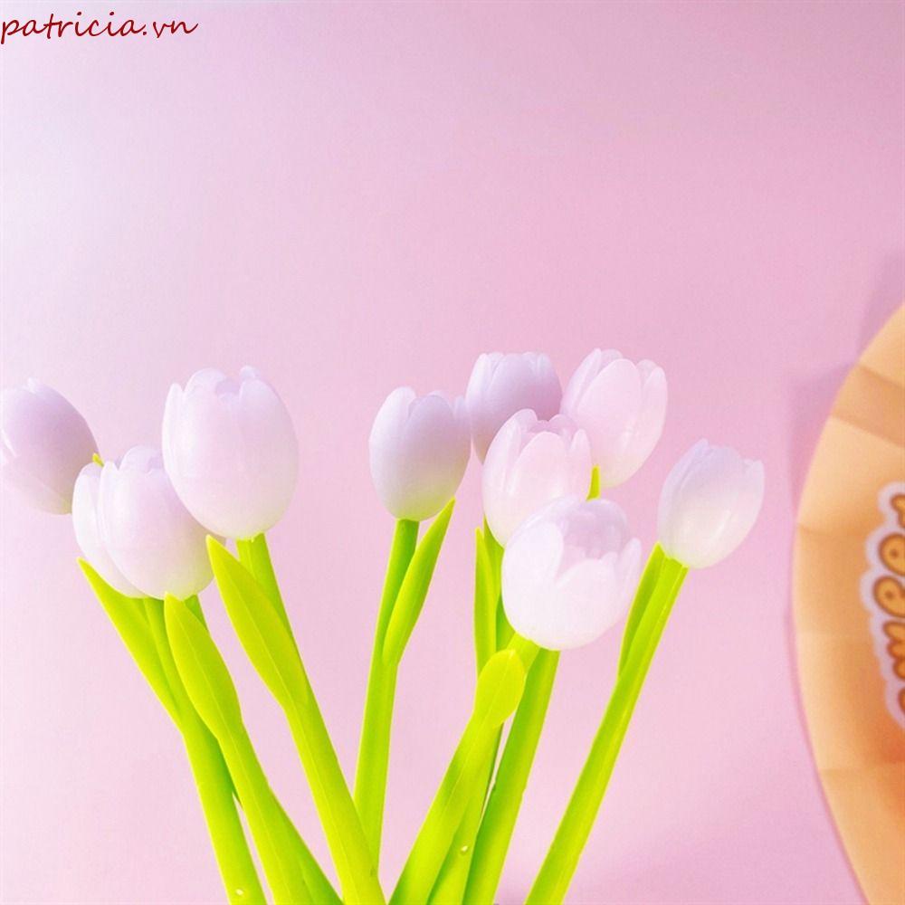 Bút Mực Gel Bằng Nhựa Nhiều Màu Sắc Tiện Dụng Cho Văn Phòng / Trẻ Em|Bút Trung Tính Hình Hoa Tulip Nhiều Màu Sắc
