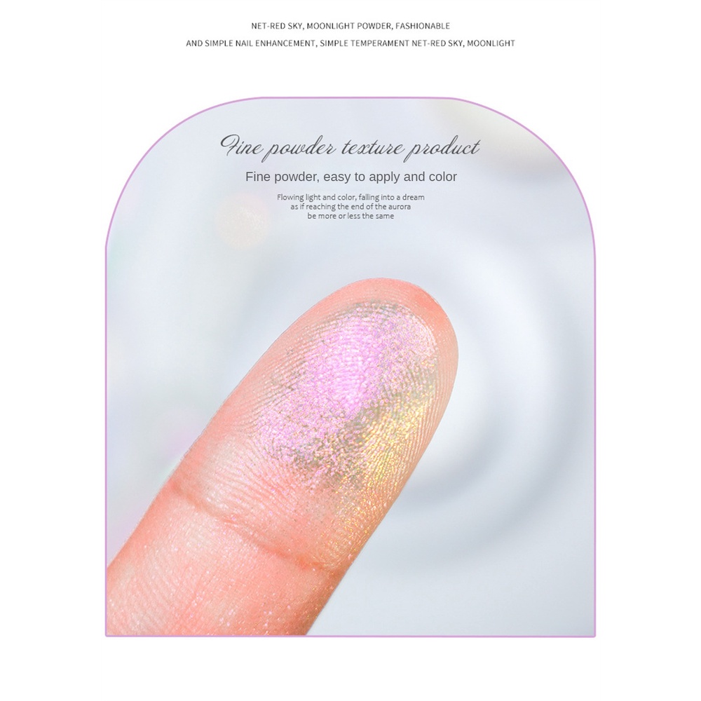 Bột trang trí móng tay ANNIES Ji Aurora 6 màu nude băng nàng tiên cá trong suốt tráng gương Neon ma thuật