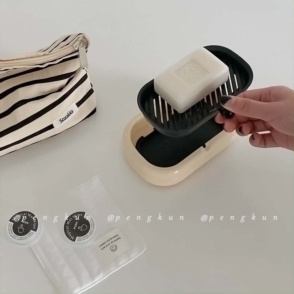 Khay Đựng Xà Phòng Hai Tầng Gắn Tường Không Cần Khoan Lỗ Tiện Dụng Cho Nhà Tắm / Nhà Vệ Sinh