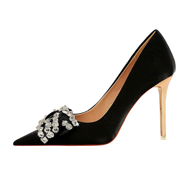 Giày cao gót BIGTREE 10.5cm mũi nhọn đính đá thời trang dành cho nữ