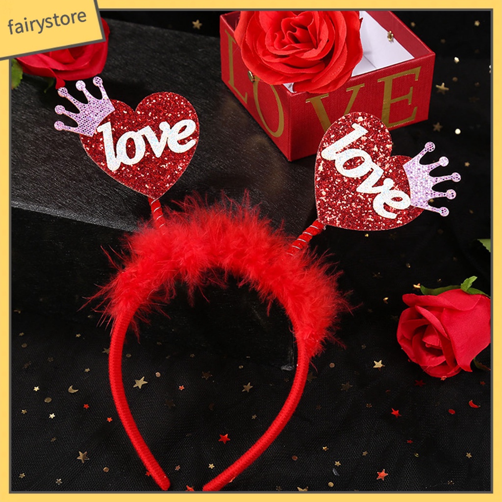 [FRO] Băng Đô Cài Tóc Hình Ăng Ten Trái Tim Đính Kim Sa Vui Nhộn Cho Tiệc Hóa Trang