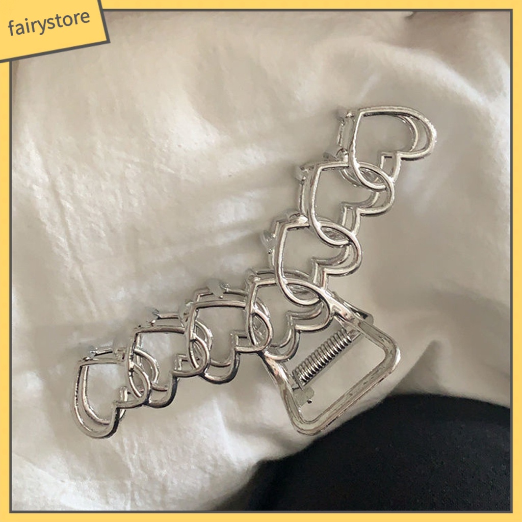 Kẹp Tóc Hình Tròn / Ngôi Sao / Trái Tim Bằng Kim Loại Chắc Chắn Chống Rơi Phong Cách Hàn Quốc