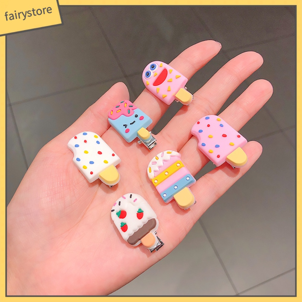 Kẹp Tóc Hình Cây Kem Nhiều Màu Sắc Xinh Xắn Cho Bé Gái