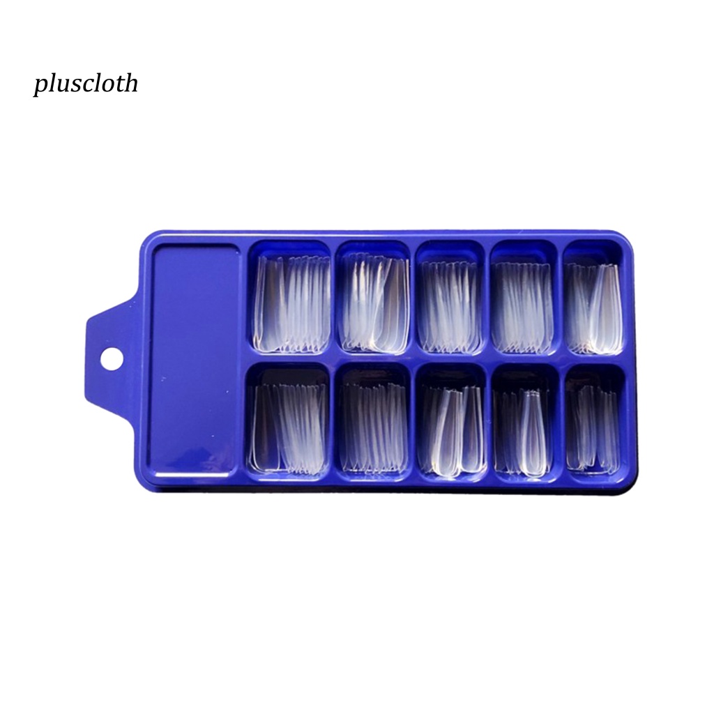 Bộ 100 Móng Tay Giả Trong Mờ Không Cần Keo Dán Thời Trang