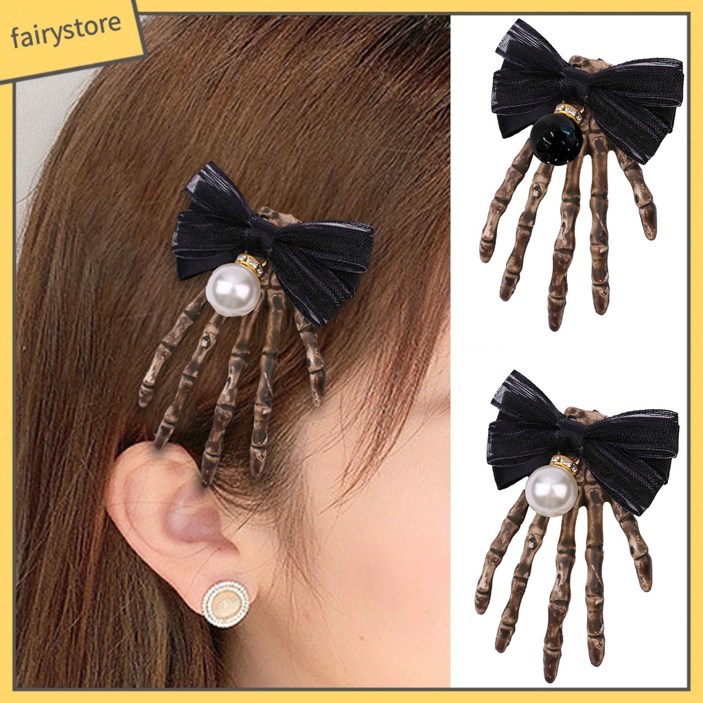 Kẹp Tóc Hình Xương Bàn Tay Halloween Chống Trượt Chống Rơi